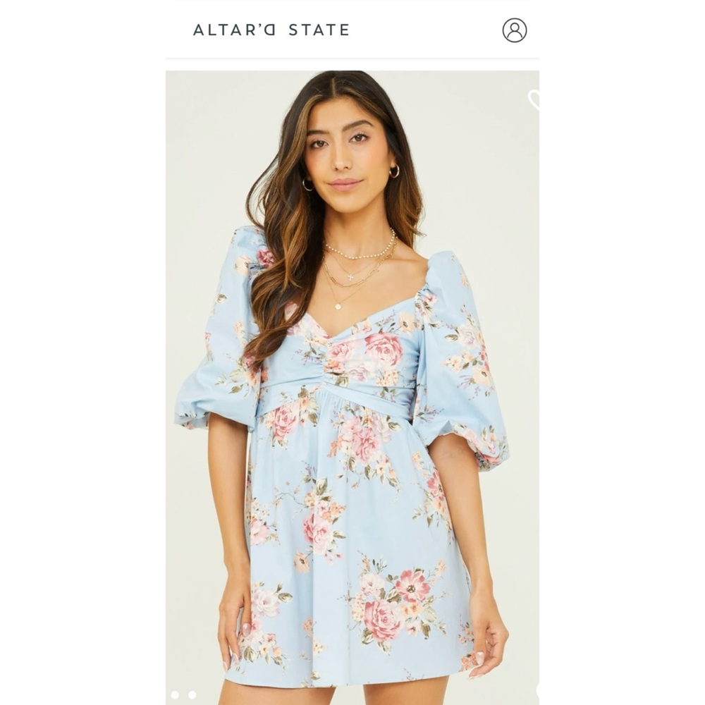 NWT Altar'd State Blue Floral Dress